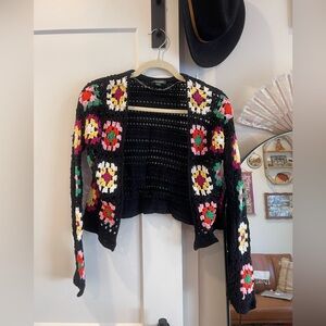 Wild Fable Multicolor Crochet Cardigan